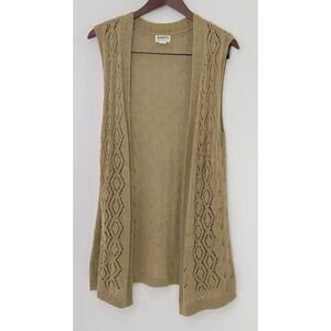 SERRV Women's Vest Open Front Knit‎ Crochet Sweater Boho Fair Trade Lagenlook L